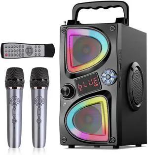Bluetooth Speaker, 60W(Peak) Wireless Portable Bluetooth Speakers, Beat-Driven Lights, Loud Stereo Small Party Speaker with Double Woofer, Speakers with Two Microphone for Outdoor, Garage, Camping Bluetooth Speaker, 60W(Peak) Wireless Portable Bluetooth Speakers, Beat-Driven Lights, Loud Stereo Small Party Speaker with Double Woofer, Speakers with Two Microphone for Outdoor, Garage, Camping
