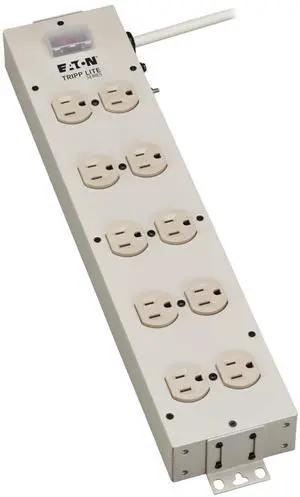 Eaton Series 10 Outlet Heavy Duty Power Strip, Metal, Under Desk & Wall Mount Option, 15ft Extension Cord, On/Off Switch Cover, Industrial Garage Shop Work Bench, White (TLM1015NC) Eaton Series 10 Outlet Heavy Duty Power Strip, Metal, Under Desk & Wall Mount Option, 15ft Extension Cord, On/Off Switch Cover, Industrial Garage Shop Work Bench, White (TLM1015NC)