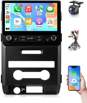 4 + 64GB Stereo Radio for Ford F150 2009 to 2014, Car Radio with Wireless CarPlay/Android Auto for F-150 Manual A/C, IPS Touchscreen Car Radio Player Supports DPS/Backup Camera/FM/SWC 4 + 64GB Stereo Radio for Ford F150 2009 to 2014, Car Radio with Wireless CarPlay/Android Auto for F-150 Manual A/C, IPS Touchscreen Car Radio Player Supports DPS/Backup Camera/FM/SWC