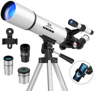 Telescope for Adults High Powered, 90mm Aperture 600mm Astronomy Portable Professional Refractor Telescope for Beginners, Magnification 180X, with Adjustable Tripod, Phone Adapter, Carry Bag Telescope for Adults High Powered, 90mm Aperture 600mm Astronomy Portable Professional Refractor Telescope for Beginners, Magnification 180X, with Adjustable Tripod, Phone Adapter, Carry Bag