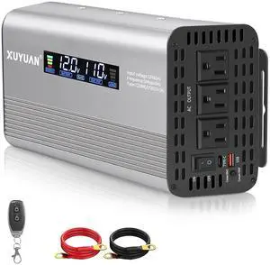 1500W Pure Sine Wave Inverter, 12V/24V Auto-Detect, 50Hz/60Hz Switchable, LCD Display, Type-C Fast Charging, Silent Design, Overload & Overheat Protection for RV, Home 1500W Pure Sine Wave Inverter, 12V/24V Auto-Detect, 50Hz/60Hz Switchable, LCD Display, Type-C Fast Charging, Silent Design, Overload & Overheat Protection for RV, Home