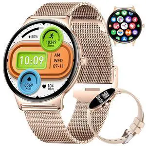 2026 Smart Watches for Women(Answer/Make Call), 1.43" AMOLED Android Smart Watch with Heart Rate Monitor/Sleep Tracker/120+Sports Modes, iOS Android Fitness Tracker(Gold) 2026 Smart Watches for Women(Answer/Make Call), 1.43" AMOLED Android Smart Watch with Heart Rate Monitor/Sleep Tracker/120+Sports Modes, iOS Android Fitness Tracker(Gold)
