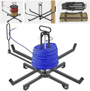 Foldable Cable Dispenser, Floor or Stud Mounted Wire Spool Rack for 4-28 inch Reels, Portable Wire Rack Dispenser with Anti-Slip Handle for Electrical, Industrial & Retail Use Foldable Cable Dispenser, Floor or Stud Mounted Wire Spool Rack for 4-28 inch Reels, Portable Wire Rack Dispenser with Anti-Slip Handle for Electrical, Industrial & Retail Use