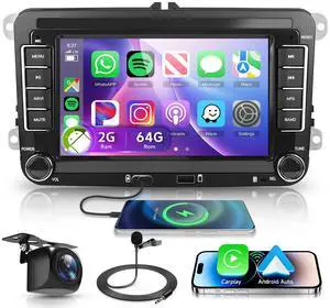 2G+64G Android for VW Jetta Seat Passat Tiguan CC Golf Skoda Double Din Car Stereo with Wireless Carplay/Android Auto 7 Inch HD Touchscreen Head Unit 2G+64G Android for VW Jetta Seat Passat Tiguan CC Golf Skoda Double Din Car Stereo with Wireless Carplay/Android Auto 7 Inch HD Touchscreen Head Unit