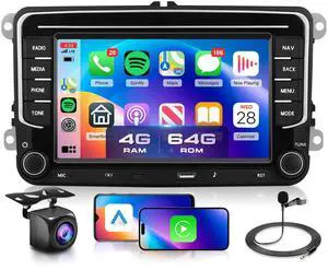 4G+64G Car Radio Stereo for VW Jetta Tiguan Golf Passat MK5 MK6 Seat, 7inch IPS Touch Screen/USB Type-C/Android 15/Wireless CarPlay/Android Auto/DSP/GPS/WiFi/5.0Bluetooth/FM/SWC/AHD Backup Camera 4G+64G Car Radio Stereo for VW Jetta Tiguan Golf Passat MK5 MK6 Seat, 7inch IPS Touch Screen/USB Type-C/Android 15/Wireless CarPlay/Android Auto/DSP/GPS/WiFi/5.0Bluetooth/FM/SWC/AHD Backup Camera