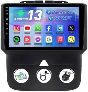 4GB RAM+64GB ROM Car Radio for Dodge Ram 1500 2500 2013-2018: 9-Inch 1280 * 800 IPS Touchscreen Upgrade Stereo with Wireless Carplay Android Auto 1080P Backup Camera Bluetooth 5.4 GPS 5G WiFi SWC FM 4GB RAM+64GB ROM Car Radio for Dodge Ram 1500 2500 2013-2018: 9-Inch 1280 * 800 IPS Touchscreen Upgrade Stereo with Wireless Carplay Android Auto 1080P Backup Camera Bluetooth 5.4 GPS 5G WiFi SWC FM