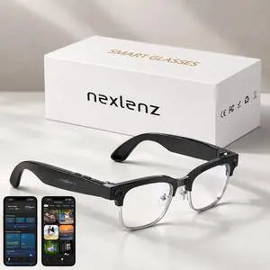 AI Smart Camera Glasses with Blue Light Lenses, 8MP Hands-Free POV Photo & Video Recording, Object Recognition & Translation, Open-Ear Bluetooth Audio & Calls, IP65 for Daily Wear AI Smart Camera Glasses with Blue Light Lenses, 8MP Hands-Free POV Photo & Video Recording, Object Recognition & Translation, Open-Ear Bluetooth Audio & Calls, IP65 for Daily Wear