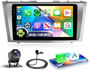 4G+128G Car Stereo for Toyota Camry 2006-2011, 9 HD Incell Touch Screen Android 15 Radio, Wireless Carplay Android Auto, 5G WiFi, GPS, Bluetooth 5.0, FM, 32 EQ, SWC, Backup Camera 4G+128G Car Stereo for Toyota Camry 2006-2011, 9 HD Incell Touch Screen Android 15 Radio, Wireless Carplay Android Auto, 5G WiFi, GPS, Bluetooth 5.0, FM, 32 EQ, SWC, Backup Camera
