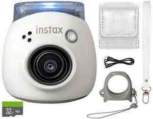 INSTAX PAL Fuji Digital Camera Milky White + Custom Case & 32gb Memory Card Accessory Bundle INSTAX PAL Fuji Digital Camera Milky White + Custom Case & 32gb Memory Card Accessory Bundle
