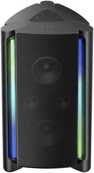 TP200K Portable Bluetooth Party Speaker with 5 RGB Dynamic Light Shows, 12 Hr Battery, and IPX4 Splash-Proof Rating TP200K Portable Bluetooth Party Speaker with 5 RGB Dynamic Light Shows, 12 Hr Battery, and IPX4 Splash-Proof Rating