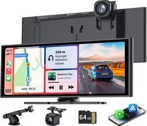 10.26 Inch Carplay Screen for Car, Compatible with Apple CarPlay & Android Auto, 4K Dash Cam & HD Backup Camera, Bluetooth, Navigation, Mirror Link, Voice Control, Carplay Tablet for Cars/Trucks 10.26 Inch Carplay Screen for Car, Compatible with Apple CarPlay & Android Auto, 4K Dash Cam & HD Backup Camera, Bluetooth, Navigation, Mirror Link, Voice Control, Carplay Tablet for Cars/Trucks