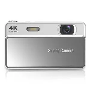 4K Sliding Digital Camera, 64MP HD Auto Focus 16X Zoom Retro CCD Camera with 2.8 Inch Screen, Vlogging for Photography and Video (Silver) 4K Sliding Digital Camera, 64MP HD Auto Focus 16X Zoom Retro CCD Camera with 2.8 Inch Screen, Vlogging for Photography and Video (Silver)