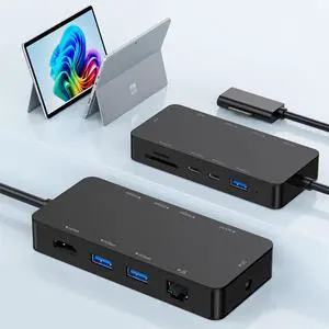 Surface Docking Station, 11-in-1 Surface Dock 2 4K@60Hz HDMI, Surface Pro Docking Station for Microsoft Surface Pro 12/11/10/9/8/X/7/6/5/4/3, Surface Laptop/Go/Surface Book for Business Professionals Surface Docking Station, 11-in-1 Surface Dock 2 4K@60Hz HDMI, Surface Pro Docking Station for Microsoft Surface Pro 12/11/10/9/8/X/7/6/5/4/3, Surface Laptop/Go/Surface Book for Business Professionals