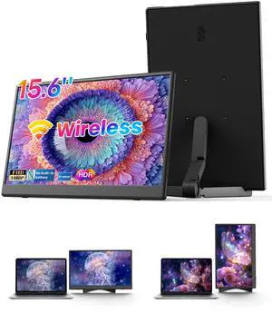 Wireless Monitor,1080P IPS Slim Portable Monitor Support AirPlay Miracast | Wireless Portable Monitor with USB-C HDMI /VESA/Sleeve, 15.6 inch Portable Monitor for Laptop/ PS4/5/Switch/Mac /Phone/Xbox Wireless Monitor,1080P IPS Slim Portable Monitor Support AirPlay Miracast | Wireless Portable Monitor with USB-C HDMI /VESA/Sleeve, 15.6 inch Portable Monitor for Laptop/ PS4/5/Switch/Mac /Phone/Xbox