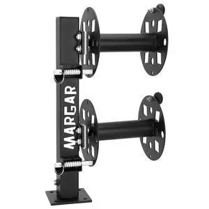 Heavy Duty Double Welding Cable Lead Reel, 360-degree Adjustable Swivel Base, 10 Reel, Accommodates 150 Feet of 1/0 and 125 Feet of 2/0 Cable Heavy Duty Double Welding Cable Lead Reel, 360-degree Adjustable Swivel Base, 10 Reel, Accommodates 150 Feet of 1/0 and 125 Feet of 2/0 Cable
