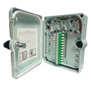 Fiber Optic Wall Mount or Pole Mount Enclosure for Indoor or Outdoor Fiber Optic Terminations and Fusion Splice installations with Couplers. (LC APC with Pigtails) Fiber Optic Wall Mount or Pole Mount Enclosure for Indoor or Outdoor Fiber Optic Terminations and Fusion Splice installations with Couplers. (LC APC with Pigtails)