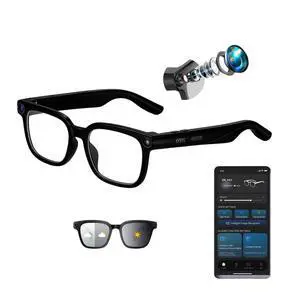 AI Smart Glasses with Camera, 4K HD Video Audio Recording, 164+ Languages Real-Time Translation Bluetooth Sunglasses, AI Voice Assistant, Photochromic Lenses,Voice Control Smart Glasses for Men Women AI Smart Glasses with Camera, 4K HD Video Audio Recording, 164+ Languages Real-Time Translation Bluetooth Sunglasses, AI Voice Assistant, Photochromic Lenses,Voice Control Smart Glasses for Men Women