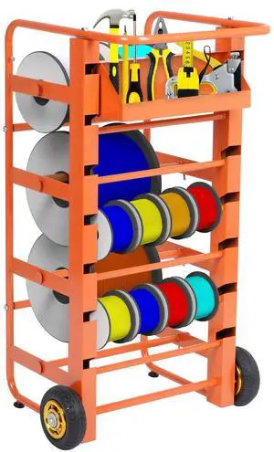 Wire Spool Rack, Multi-Spool Wire Cart Cable Caddy, 11 Rods | Heavy Duty, Electrical Wire Spool Storage Holder, With Wheels, Cable Spool Dispenser Rack, For Electrical Industrial Wire Spool Rack, Multi-Spool Wire Cart Cable Caddy, 11 Rods | Heavy Duty, Electrical Wire Spool Storage Holder, With Wheels, Cable Spool Dispenser Rack, For Electrical Industrial