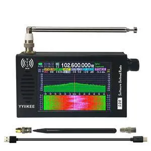 Portable SDR DSP Radio Receiver 4.3 Touchscreen, 100KHz-149MHz, Full Band Shortwave, FM MW SSB CW HAM, 192kHz Spectrum, Waterfall Display, CNC Aluminum Alloy Case, Rechargeable Battery Portable SDR DSP Radio Receiver 4.3 Touchscreen, 100KHz-149MHz, Full Band Shortwave, FM MW SSB CW HAM, 192kHz Spectrum, Waterfall Display, CNC Aluminum Alloy Case, Rechargeable Battery