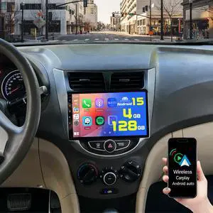 4+128G 9" Android 15 Car Stereo for Hyundai Accent 2012-2017 | In-Cell Touchscreen, Wireless Carplay Android Auto, 5G WiFi Bluetooth 5.0, Mirror Link GPS SWC FM/RDS/EQ Backup Cam+Mic 4+128G 9" Android 15 Car Stereo for Hyundai Accent 2012-2017 | In-Cell Touchscreen, Wireless Carplay Android Auto, 5G WiFi Bluetooth 5.0, Mirror Link GPS SWC FM/RDS/EQ Backup Cam+Mic