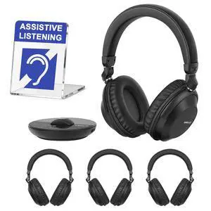 Bluetooth Wireless Headphones for TV Group Listening Clear Sound | 1 Transmitter 4 Rechargeable Headsets, Separate Volume Control & 3 EQ for Each Use Set, for Parties, Silent Discos, Church Bluetooth Wireless Headphones for TV Group Listening Clear Sound | 1 Transmitter 4 Rechargeable Headsets, Separate Volume Control & 3 EQ for Each Use Set, for Parties, Silent Discos, Church