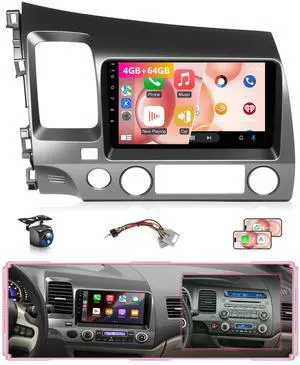 8Core 4G+64G Android Car Stereo for Honda Civic 2006-2011 | Apple CarPlay Android Auto, 9 IPS Touch Screen for Civic Radio Head Unit 5G WiFi GPS FM RDS EQ DSP Audio Receiver SWC Camera 8Core 4G+64G Android Car Stereo for Honda Civic 2006-2011 | Apple CarPlay Android Auto, 9 IPS Touch Screen for Civic Radio Head Unit 5G WiFi GPS FM RDS EQ DSP Audio Receiver SWC Camera
