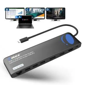 USB C Docking Station Triple Monitor (MST, No Drivers, Windows) 3 Monitor Dock with 4K@60Hz 4:4:4 - SplitXtend Laptop Dock with 2 HDMI & DisplayPort, 85W PD, Ethernet, USB, SD/TF | Laptop Docking Stat USB C Docking Station Triple Monitor (MST, No Drivers, Windows) 3 Monitor Dock with 4K@60Hz 4:4:4 - SplitXtend Laptop Dock with 2 HDMI & DisplayPort, 85W PD, Ethernet, USB, SD/TF | Laptop Docking Stat