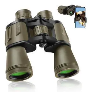 20x50 Binoculars for Adults High Powered, Military Compact HD Waterproof Binoculars with Low Light Vision for Bird Watching Travel Hunting Football Games Stargazing with Carrying Case and Strap(Mud) 20x50 Binoculars for Adults High Powered, Military Compact HD Waterproof Binoculars with Low Light Vision for Bird Watching Travel Hunting Football Games Stargazing with Carrying Case and Strap(Mud)