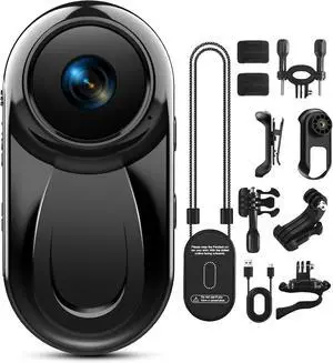 Mini Body Camera, Thumb Action Camera 120° Wide Angle POV, Magnetic Clip-On | 360° Rotate Wearable Video Recorder, Hands-Free Recording Vlogging Cam for Travel Cycling Motorcycle (SD Card Not Included Mini Body Camera, Thumb Action Camera 120° Wide Angle POV, Magnetic Clip-On | 360° Rotate Wearable Video Recorder, Hands-Free Recording Vlogging Cam for Travel Cycling Motorcycle (SD Card Not Included