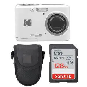 Kodak PIXPRO FZ45 Digital Camera + Point & Shoot Camera Case + Sandisk 128GB SDXC Memory Card Kodak PIXPRO FZ45 Digital Camera + Point & Shoot Camera Case + Sandisk 128GB SDXC Memory Card