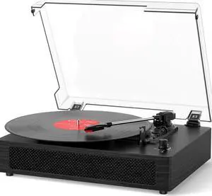 Vinyl Record Player Bluetooth Turntable with Built in Stereo Speakers Belt Drive 3 Speeds Turntables for Vinyl Records Support RCA Output, Aux in, Auto Stop Black Vinyl Record Player Bluetooth Turntable with Built in Stereo Speakers Belt Drive 3 Speeds Turntables for Vinyl Records Support RCA Output, Aux in, Auto Stop Black