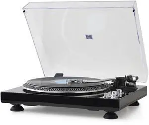 Hi-Fi Belt-Drive Turntable with Premium Cartridge, Pitch Control ±10%, Auto-Return Tonearm, 2-Speed 33/45 RPM Vinyl Player, Glossy Black Finish Hi-Fi Belt-Drive Turntable with Premium Cartridge, Pitch Control ±10%, Auto-Return Tonearm, 2-Speed 33/45 RPM Vinyl Player, Glossy Black Finish
