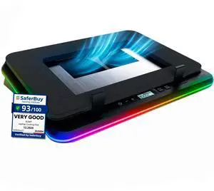 Turbofrost Gaming Laptop Cooling Pad, 16,000 RPM, RGB, USB-C/DC | 4 turbo fans, aircraft-grade aluminum, anti-dust, dual USB-C/DC power, 3 extra USB ports, up to 17.3in Turbofrost Gaming Laptop Cooling Pad, 16,000 RPM, RGB, USB-C/DC | 4 turbo fans, aircraft-grade aluminum, anti-dust, dual USB-C/DC power, 3 extra USB ports, up to 17.3in