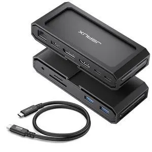 11 in 1 USB C Docking Station for Handheld Gaming, 8K HDMI and DisplayPort, 100W PD Pass Through, Gigabit Ethernet, USB C Data, 3 USB A, SD TF, 3.5mm Audio, Steam Deck, ROG Ally, MacBook-HB1101 11 in 1 USB C Docking Station for Handheld Gaming, 8K HDMI and DisplayPort, 100W PD Pass Through, Gigabit Ethernet, USB C Data, 3 USB A, SD TF, 3.5mm Audio, Steam Deck, ROG Ally, MacBook-HB1101