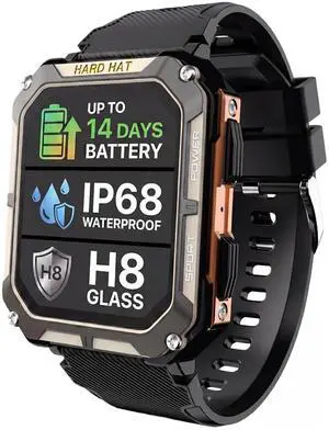 Rugged Smart Watch for Men, Original Smartwatch, Waterproof Smart Watch for Construction Work Men, with Fitness Trackers, Heart Rate Monitor, IP68, Pedometer, Workout Modes & More Rugged Smart Watch for Men, Original Smartwatch, Waterproof Smart Watch for Construction Work Men, with Fitness Trackers, Heart Rate Monitor, IP68, Pedometer, Workout Modes & More