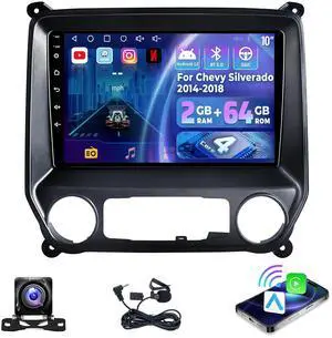 64GB Car Stereo Radio for Chevy Silverado GMC Sierra 2014-2018 Carplay Android Auto 10 Inch Silverado Touch Screen Head Unit SWC GPS Navigation 1080P Backup Camera 64GB Car Stereo Radio for Chevy Silverado GMC Sierra 2014-2018 Carplay Android Auto 10 Inch Silverado Touch Screen Head Unit SWC GPS Navigation 1080P Backup Camera