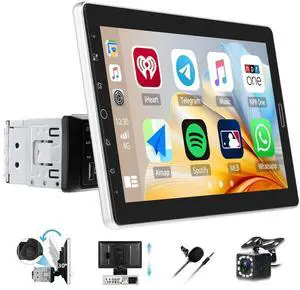 10.1 Inch Single Din Car Radio Stereo with Wireless CarPlay&Android Auto, Detachable Touch Screen Radio with Mirror Link AM/FM Radio Bluetooth EQ Audio SWC+Backup Camera+MIC 10.1 Inch Single Din Car Radio Stereo with Wireless CarPlay&Android Auto, Detachable Touch Screen Radio with Mirror Link AM/FM Radio Bluetooth EQ Audio SWC+Backup Camera+MIC