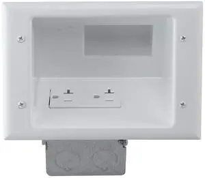 Electronics 45-0072-WH Commercial Grade Recessed Wall Plate Cable Pass Through, Mid-Size Low Voltage AV/HDMI Cord Hider with 20A Duplex Power Receptacle, TV & Home Theater, White Electronics 45-0072-WH Commercial Grade Recessed Wall Plate Cable Pass Through, Mid-Size Low Voltage AV/HDMI Cord Hider with 20A Duplex Power Receptacle, TV & Home Theater, White