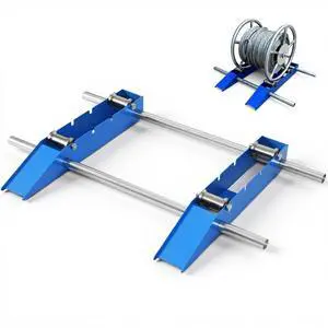 Cable Drum Roller, Heavy Duty Cable Caddy,Wire Unwinder Dispenser, Double Rail Wire Stand for Drum Reel Max 39.4in Width, 2 Ton Cable Drum Roller, Heavy Duty Cable Caddy,Wire Unwinder Dispenser, Double Rail Wire Stand for Drum Reel Max 39.4in Width, 2 Ton