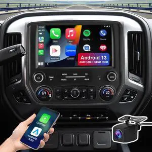Android 13 Car Stereo for Chevy Silverado GMC Sierra 2014-2018 with Type-C 30W Fast Charging, 10.1 Inch Radio with Wireless CarPlay Android Auto/BT/GPS/FM/SWC/Backup Camera 2GB 64GB Android 13 Car Stereo for Chevy Silverado GMC Sierra 2014-2018 with Type-C 30W Fast Charging, 10.1 Inch Radio with Wireless CarPlay Android Auto/BT/GPS/FM/SWC/Backup Camera 2GB 64GB