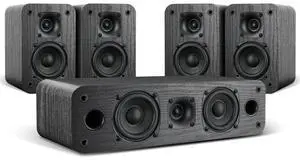 5.0 Home Theater System, HiFi Surround Sound Speakers | 230W Peak Power, Dialogue Clarity, Passive, Classic Retro Wood Grain, For TV/PC, Amplifier Required, Cable Not Included 5.0 Home Theater System, HiFi Surround Sound Speakers | 230W Peak Power, Dialogue Clarity, Passive, Classic Retro Wood Grain, For TV/PC, Amplifier Required, Cable Not Included