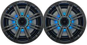 6.5" 195 Watt Peak Power Marine OEM Replacement RGB Multicolor LED Boat Audio Speakers (Pair) with Charcoal Grilles 6.5" 195 Watt Peak Power Marine OEM Replacement RGB Multicolor LED Boat Audio Speakers (Pair) with Charcoal Grilles