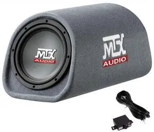 Audio RT8PT 8 Inch 240 Watt Car Loaded Universal Powered High Performance Amplified Tube Box Vented Subwoofer Enclosure, RCA Connectivity Audio RT8PT 8 Inch 240 Watt Car Loaded Universal Powered High Performance Amplified Tube Box Vented Subwoofer Enclosure, RCA Connectivity