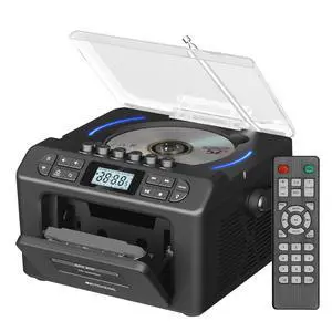 TR642 Boombox with CD and Cassette Player, Radio with CD Player | for Home/Gifts, 15H Long-Lasting, Wireless 5.3, LED Ambient Lighting, Dual-Speaker Stereo, Sleep Timer, AM/FM, Remote Control TR642 Boombox with CD and Cassette Player, Radio with CD Player | for Home/Gifts, 15H Long-Lasting, Wireless 5.3, LED Ambient Lighting, Dual-Speaker Stereo, Sleep Timer, AM/FM, Remote Control
