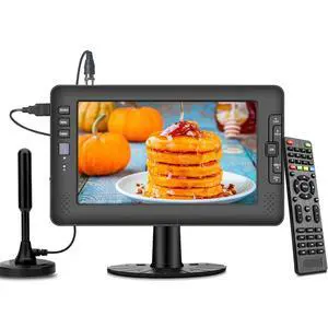 9" IPS Screen Portable TV with Digital ATSC Tuner, USB Port, AV Input, Built-in Rechargeable Battery, Mini TV for Camping, Caravan, Kitchen 9" IPS Screen Portable TV with Digital ATSC Tuner, USB Port, AV Input, Built-in Rechargeable Battery, Mini TV for Camping, Caravan, Kitchen