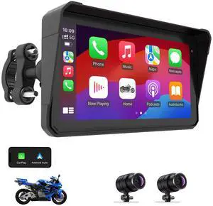 2K Motorcycle Dash Cam Front and Rear, 6" Carplay & Android Auto Screen | 30FPS Moto Camera, GPS Navigation System, 60Hz IPS Touchscreen, IP68 Waterproof, Bluetooth Audio 2K Motorcycle Dash Cam Front and Rear, 6" Carplay & Android Auto Screen | 30FPS Moto Camera, GPS Navigation System, 60Hz IPS Touchscreen, IP68 Waterproof, Bluetooth Audio