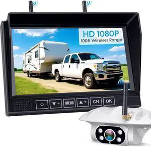 Wireless RV Backup Camera: 1080P HD Rear View Camera with 7 DVR Split-Screen Monitor,170° Wide-Angle Lens, IR Night Vision, Waterproof IP69, Plug & Play for Furrion Pre-Wired RVs Wireless RV Backup Camera: 1080P HD Rear View Camera with 7 DVR Split-Screen Monitor,170° Wide-Angle Lens, IR Night Vision, Waterproof IP69, Plug & Play for Furrion Pre-Wired RVs