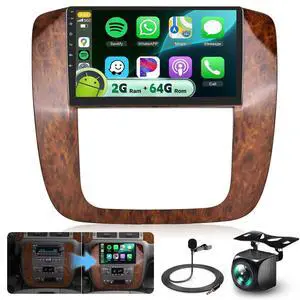 4Core+64G Car Radio for Chevy Silverado GMC Yukon Tahoe Suburban 2007-2013 Stereo Upgrade with DSP Wireless Carplay/Android Auto, 9" IPS Touch Screen Radio Bluetooth FM/RDS SWC Backup Camera 4Core+64G Car Radio for Chevy Silverado GMC Yukon Tahoe Suburban 2007-2013 Stereo Upgrade with DSP Wireless Carplay/Android Auto, 9" IPS Touch Screen Radio Bluetooth FM/RDS SWC Backup Camera