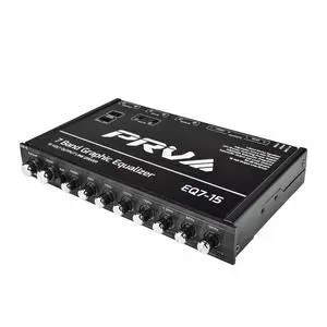 EQ7-15 7 Band Graphic Equalizer 15 Volt RCA Line-Level Output with Fader and Subwoofer Level Control for Car Audio EQ7-15 7 Band Graphic Equalizer 15 Volt RCA Line-Level Output with Fader and Subwoofer Level Control for Car Audio