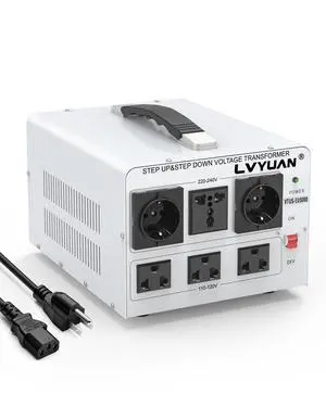 5000W Voltage Transformer Power Converter Step Up 110V to 220V, Step Down 220V to 110V, 110/120 Volt - 220/240 Volt 5000W Voltage Transformer Power Converter Step Up 110V to 220V, Step Down 220V to 110V, 110/120 Volt - 220/240 Volt